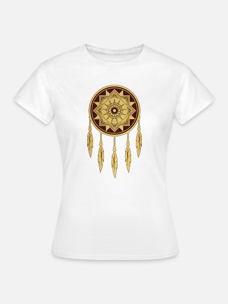 Geometrielinien-Kunstamulett - Frauen T-Shirt - Weiß