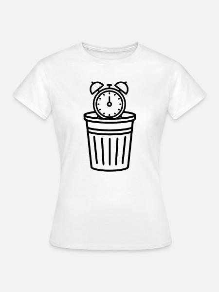 Wecker im Mülleimer Zeit - Frauen T-Shirt - Weiß