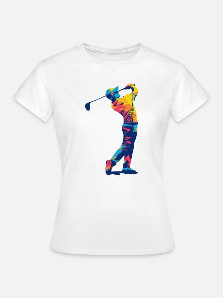 Golfer im Schwung - Frauen T-Shirt - Weiß