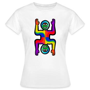 Rainbow Two Faces Figure - Women's T-Shirt - white - Front - AI Model Female 172 dark (172cm)
