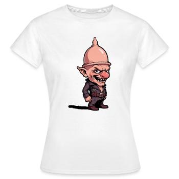 Grinsender Kobold im Helm - Frauen T-Shirt - Weiß - Vorne - AI Model Female 172 dark (172cm)