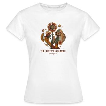 Sonnenblumengeometrie Pythagoras - Frauen T-Shirt - Weiß - Vorne - AI Model Female 172 dark (172cm)