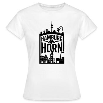 Hamburg Horn - Frauen T-Shirt - Weiß - Vorne - AI Model Female 172 dark (172cm)