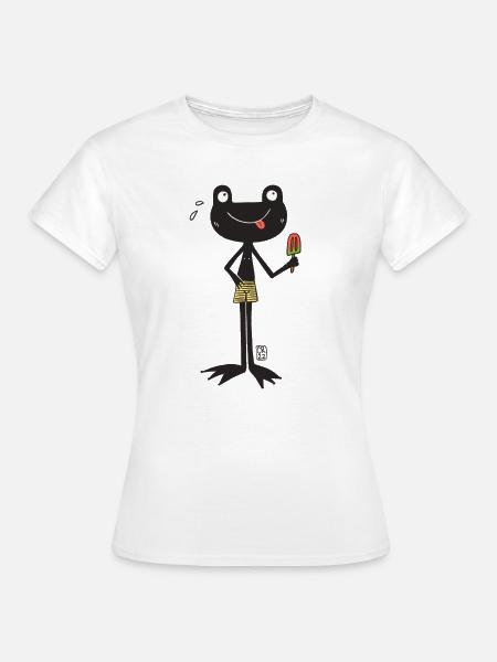 Frosch mit Eis - Frauen T-Shirt - Weiß