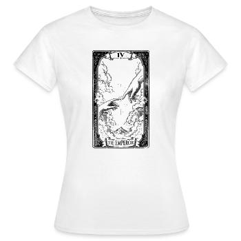 The Emperor – The Creation of Adam Tarot Card - T-shirt Femme - blanc - Devant - AI Model Female 172 dark (172cm)