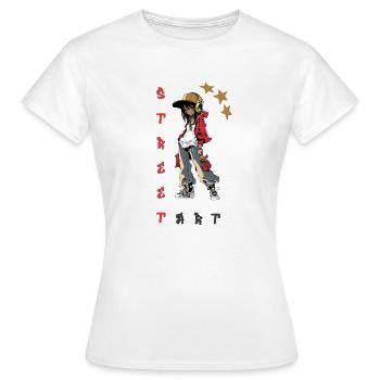 Art de rue Hip Hop Rap Fille Streetwear urbain - T-shirt Femme - blanc - Devant - AI Model Female 172 dark (172cm)