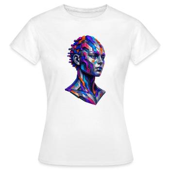 Android futuriste – Art géométrique IA - T-shirt Femme - blanc - Devant - AI Model Female 172 dark (172cm)