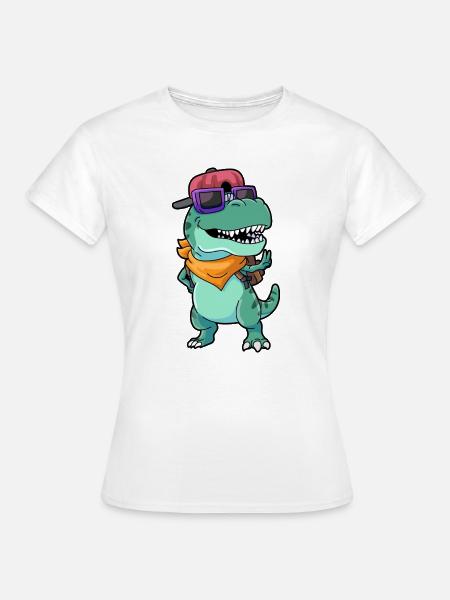 Schule Dino T Rex - Frauen T-Shirt - Weiß