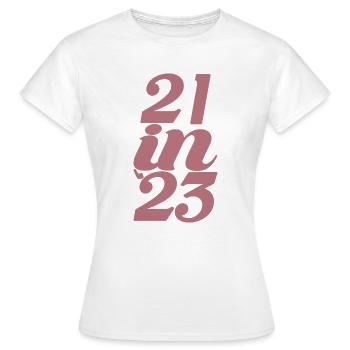 Cadeau 21e anniversaire 21 ans Hommes & Femmes - T-shirt Femme - blanc - Devant - AI Model Female 172 dark (172cm)