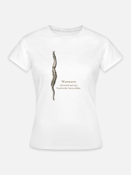 Wattwurm dunkel - Frauen T-Shirt - Weiß