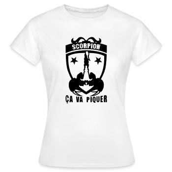 Skorpion Astrologisches Zeichen Stachel Logo - Frauen T-Shirt - Weiß - Vorne - AI Model Female 172 dark (172cm)