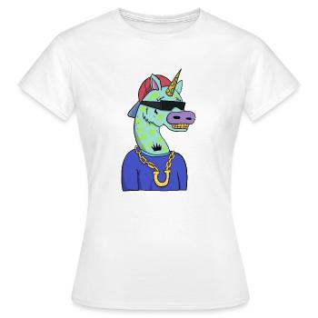 Gangster Einhorn Unicorn - Women's T-Shirt - white - Front - AI Model Female 172 dark (172cm)