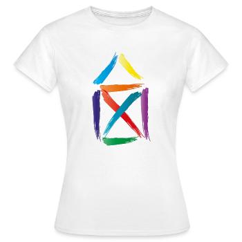 buntes haus - Frauen T-Shirt - Weiß - Vorne - AI Model Female 172 dark (172cm)