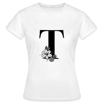 Buchstabe T - Frauen T-Shirt - Weiß - Vorne - AI Model Female 172 dark (172cm)