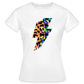 Mehrfarbiger Leopardenblitz - Frauen T-Shirt - Weiß - Vorne - AI Model Female 172 dark (172cm)