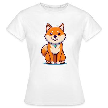 Sly Shiba Inu - Comploteur de méfaits - T-shirt Femme - blanc - Devant - AI Model Female 172 dark (172cm)