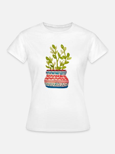 Topfpflanze - Frauen T-Shirt - Weiß