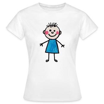 Enfant image dessin tricot homme enfant peint - T-shirt Femme - blanc - Devant - AI Model Female 172 dark (172cm)