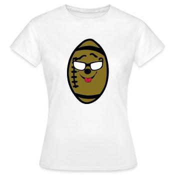 ballon foot americain rugby sourire - T-shirt Femme - blanc - Devant - AI Model Female 172 dark (172cm)