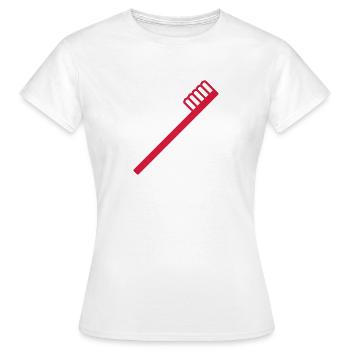 Brosse à dents - T-shirt Femme - blanc - Devant - AI Model Female 172 dark (172cm)