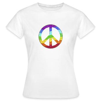 Peace-Zeichen Regenbogen Toleranz Frieden Pazifist - Frauen T-Shirt - Weiß - Vorne - AI Model Female 172 dark (172cm)