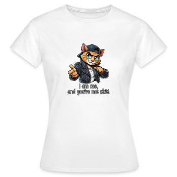 Ich bin ich, und du bist kein Scheiß! - Frauen T-Shirt - Weiß - Vorne - AI Model Female 172 dark (172cm)