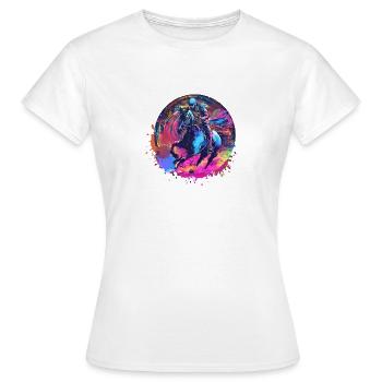 Équitation,Équitation,Course,Équitation,Tournoi d’équitation - T-shirt Femme - blanc - Devant - AI Model Female 172 dark (172cm)