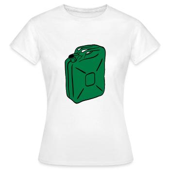 Benzin Kanister - Frauen T-Shirt - Weiß - Vorne - AI Model Female 172 dark (172cm)