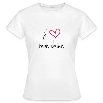 i love my dog - Frauen T-Shirt - Weiß - Vorne - AI Model Female 172 dark (172cm)