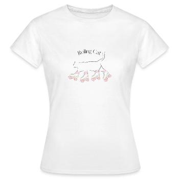 Roller skates cat hangover scooter - Women's T-Shirt - white - Front - AI Model Female 172 dark (172cm)