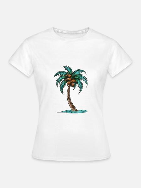 Palme Symbol - Frauen T-Shirt - Weiß