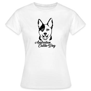 Chien de bétail australien - T-shirt Femme - blanc - Devant - AI Model Female 172 dark (172cm)