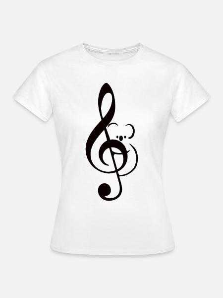 Koala am Notenschlüssel-Baum - Frauen T-Shirt - Weiß