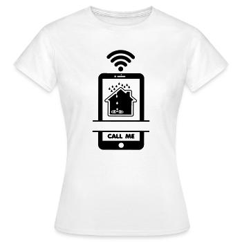 Rufen Sie mich Dachdeckertelefon im Falle eines Dachlecks an - Frauen T-Shirt - Weiß - Vorne - AI Model Female 172 dark (172cm)