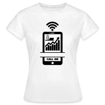 Appelez-moi téléphone bourse - T-shirt Femme - blanc - Devant - AI Model Female 172 dark (172cm)