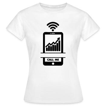 Unternehmensergebnisse steigen? Ruf mich an! - Frauen T-Shirt - Weiß - Vorne - AI Model Female 172 dark (172cm)