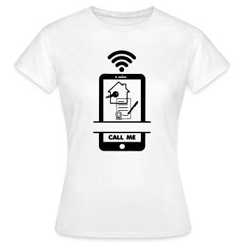 Appelez-moi courtier téléphonique - T-shirt Femme - blanc - Devant - AI Model Female 172 dark (172cm)