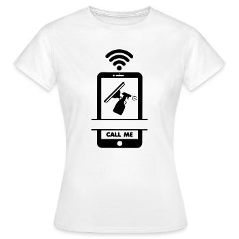 Appelez-moi nettoyeur de téléphone - T-shirt Femme - blanc - Devant - AI Model Female 172 dark (172cm)