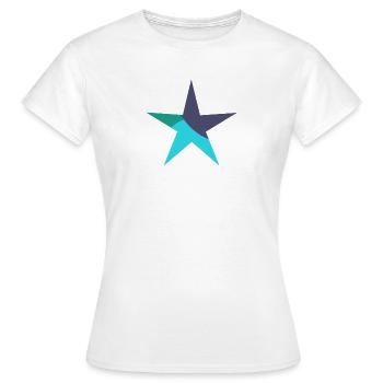 ETOILE. ETOILES. STAR. FÊTE. ANNIVERSAIRE. NOËL - T-shirt Femme - blanc - Devant - AI Model Female 172 dark (172cm)