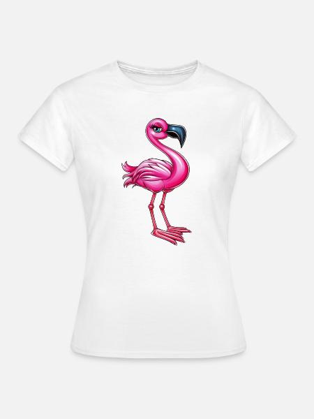 pink rosa Flamingo Vogel :) - Frauen T-Shirt - Weiß