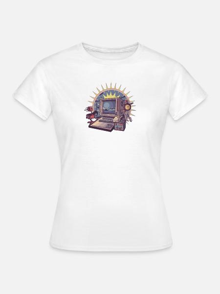 Futuristischer Computer mit Retro-Elementen - Frauen T-Shirt - Weiß