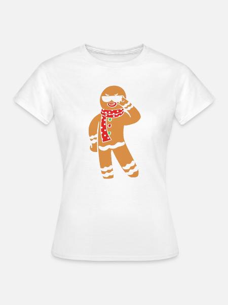 Lebkuchen Weihnachten Lebkuchenmann - Frauen T-Shirt - Weiß