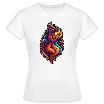 Étreinte d’amour colorée - T-shirt Femme - blanc - Devant - AI Model Female 172 dark (172cm)