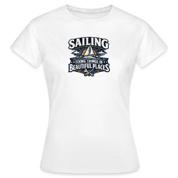 Segelreparaturen - Frauen T-Shirt - Weiß - Vorne - AI Model Female 172 dark (172cm)