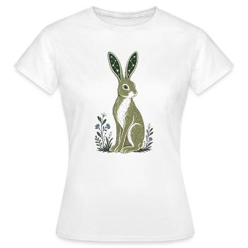 Oreilles de la Constellation du Lièvre Céleste - T-shirt Femme - blanc - Devant - AI Model Female 172 dark (172cm)