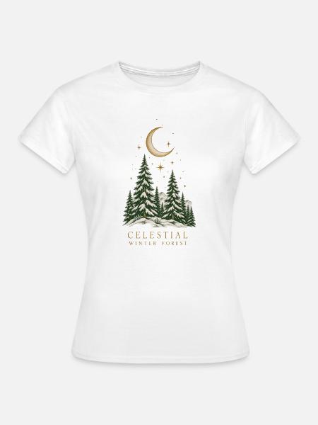 Himmlischer Winterwald - Frauen T-Shirt - Weiß