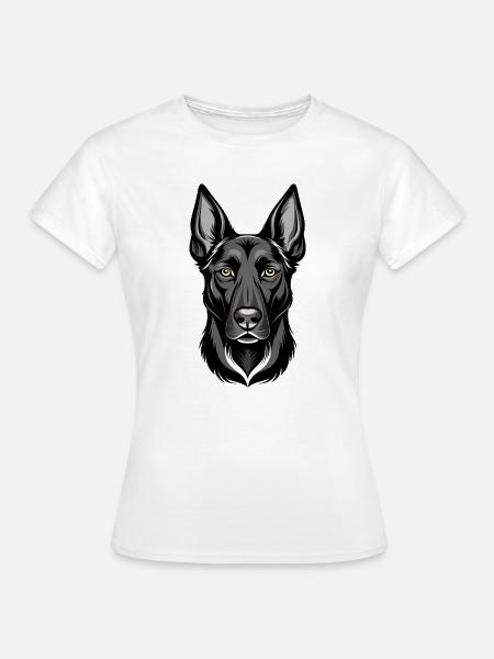 Belgischer Malinois-Hundekopf - Frauen T-Shirt - Weiß