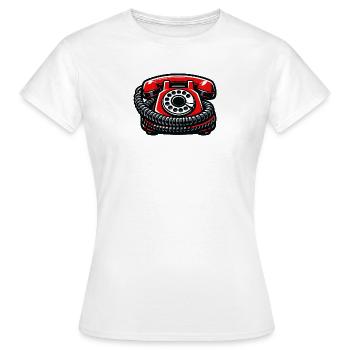 Roter Retro Telefon Illustration - Frauen T-Shirt - Weiß - Vorne - AI Model Female 172 dark (172cm)