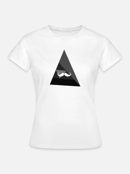 Schnurrbart Hipster - Frauen T-Shirt - Weiß