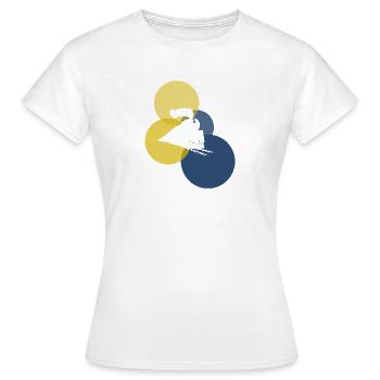 Dampflokomotive Schienen Modelleisenbahn - Frauen T-Shirt - Weiß - Vorne - AI Model Female 172 dark (172cm)